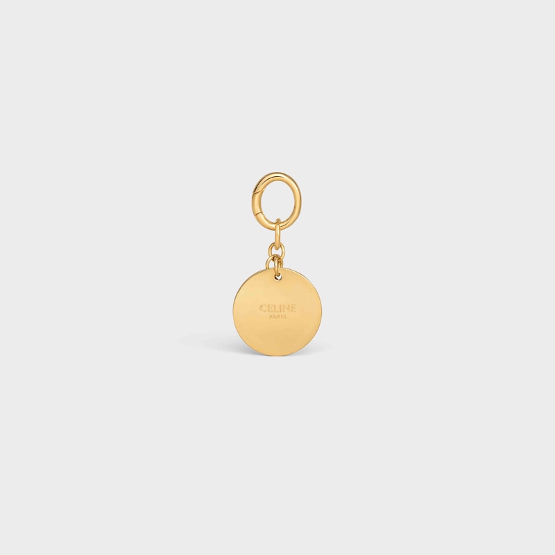 bone strass plate dog medal in brass