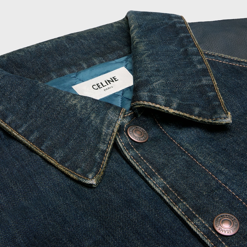 teddy jacket in cotton denim