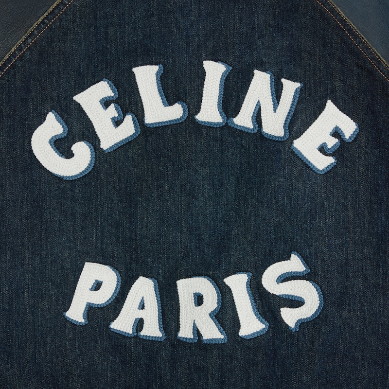 teddy jacket in cotton denim