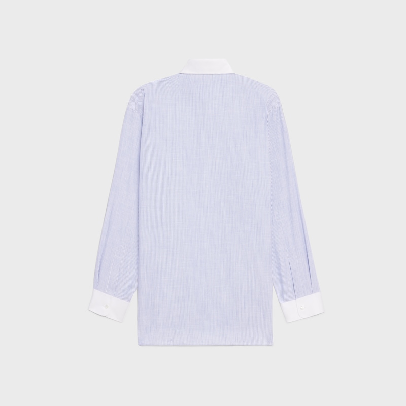 oversized shirt in striped chambray cotton