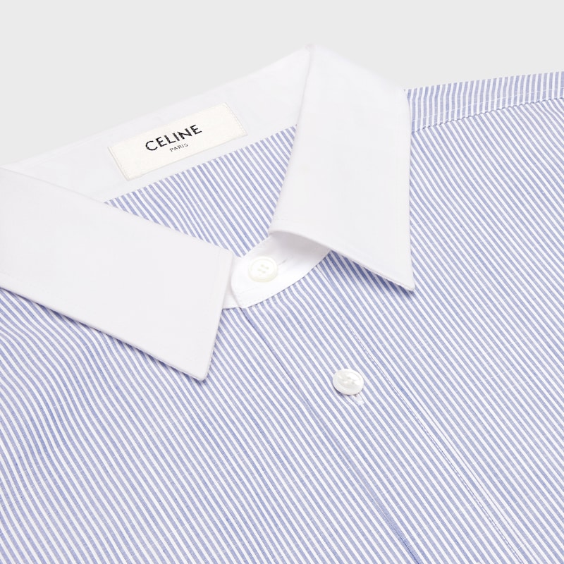 oversized shirt in striped chambray cotton